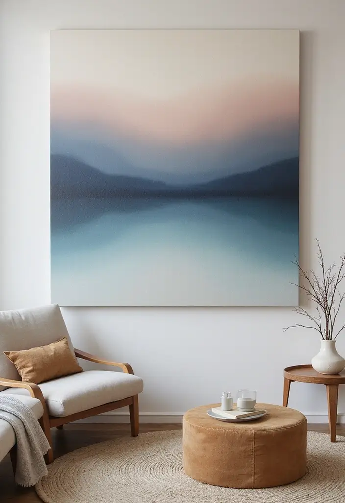 27 Canvas Painting Ideas for Living Room Wall Decor Easy DIY - 7. Ombre Effect