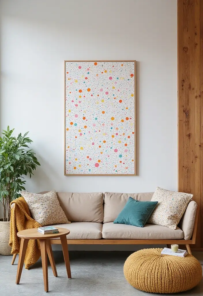 27 Canvas Painting Ideas for Living Room Wall Decor Easy DIY - 9. Dotted Delight