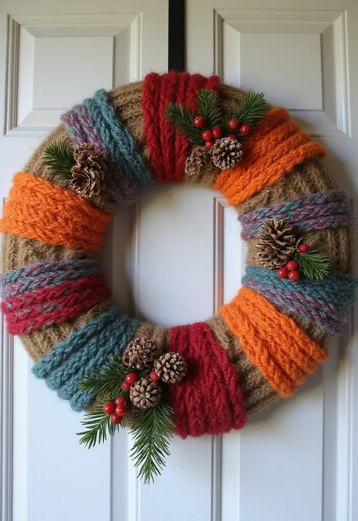 27 Christmas Wall Decor Ideas DIY Crafts to Spread Holiday Cheer - 1. Upcycled Sweater Wreath
