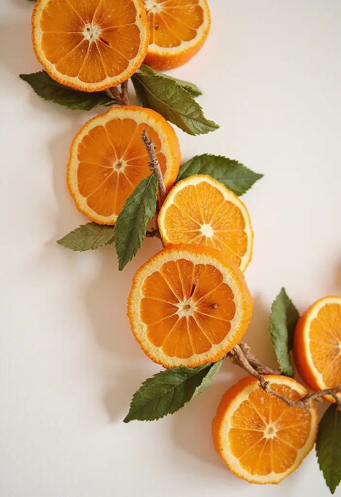 27 Christmas Wall Decor Ideas DIY Crafts to Spread Holiday Cheer - 7. Dried Orange Slice Garlands