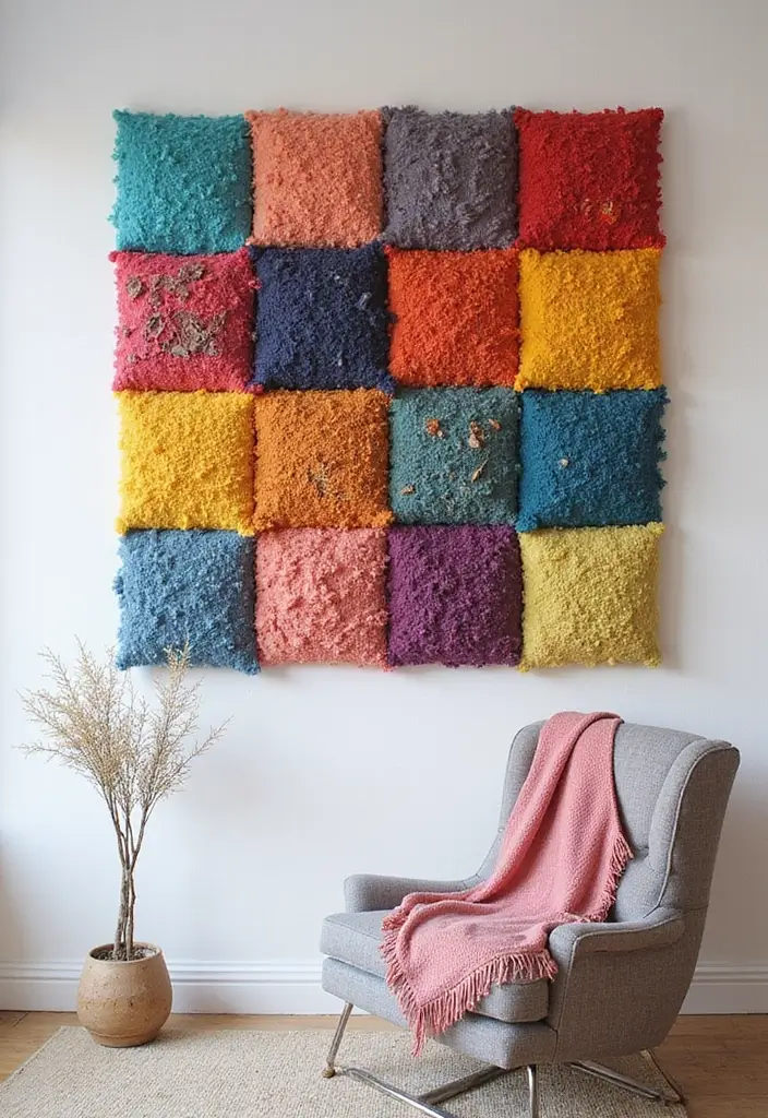 27 Cute DIY Room Decor Easy Crafts Ideas for a Personal Touch - 4. Fabric Scrap Wall Art
