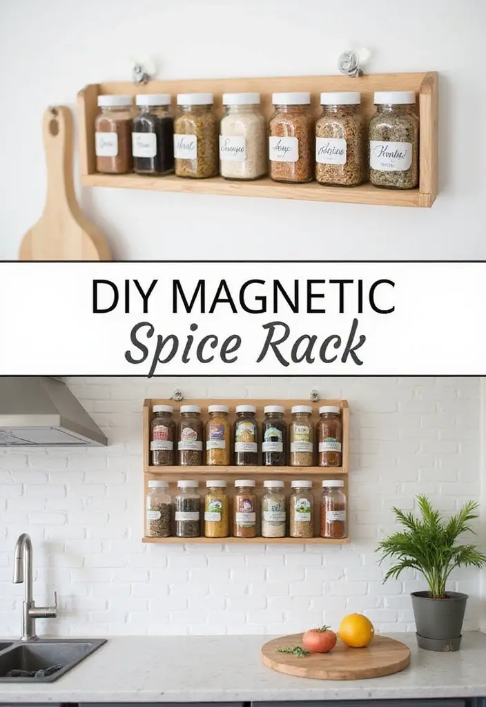 27 DIY Crafts for Home Decor Creative Projects for Any Season - 17. DIY Magnetic Spice Rack