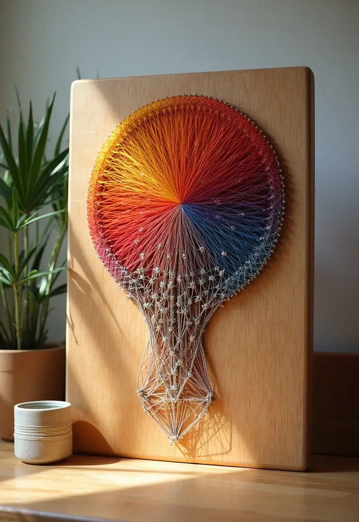 27 DIY Crafts for Home Decor Creative Projects for Any Season - 19. DIY String Art