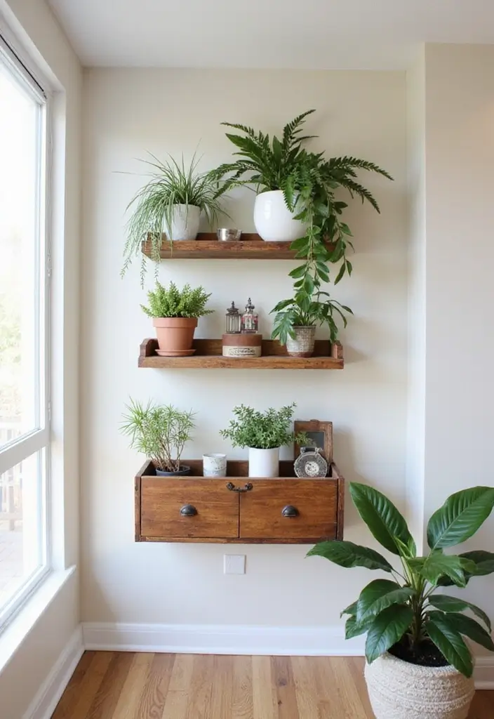 27 DIY Crafts for Home Decor Creative Projects for Any Season - 20. Repurposed Drawer Shelves