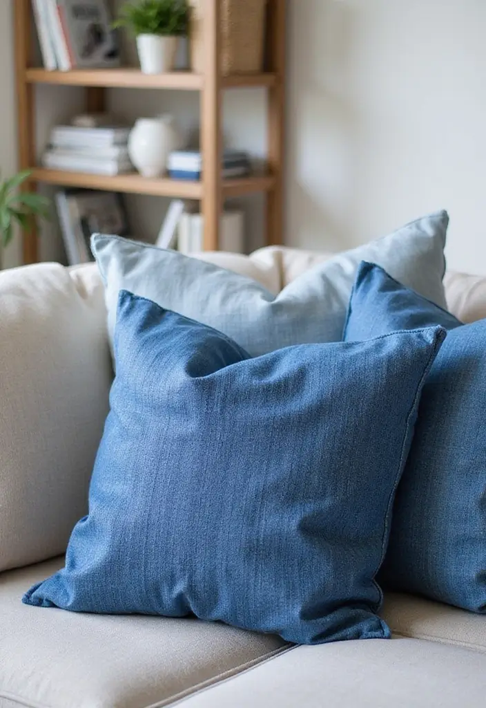 27 DIY Home Decor Projects: Creative Ideas for Stylish Homes - 11. Upcycled Denim Pillows