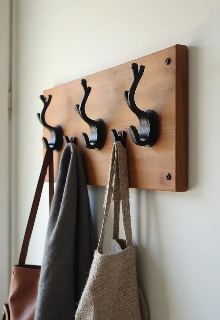 27 DIY Home Decor Projects: Creative Ideas for Stylish Homes - 23. Handmade Wall Hooks