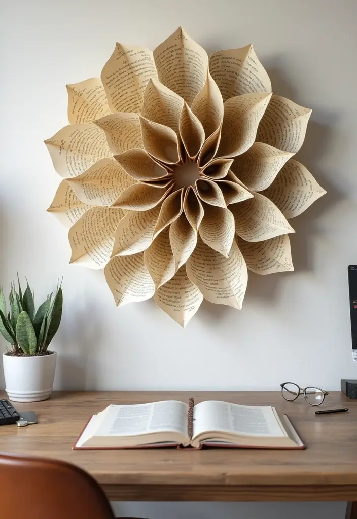 27 DIY Home Decor Projects: Creative Ideas for Stylish Homes - 27. Creative Upcycled Book Art
