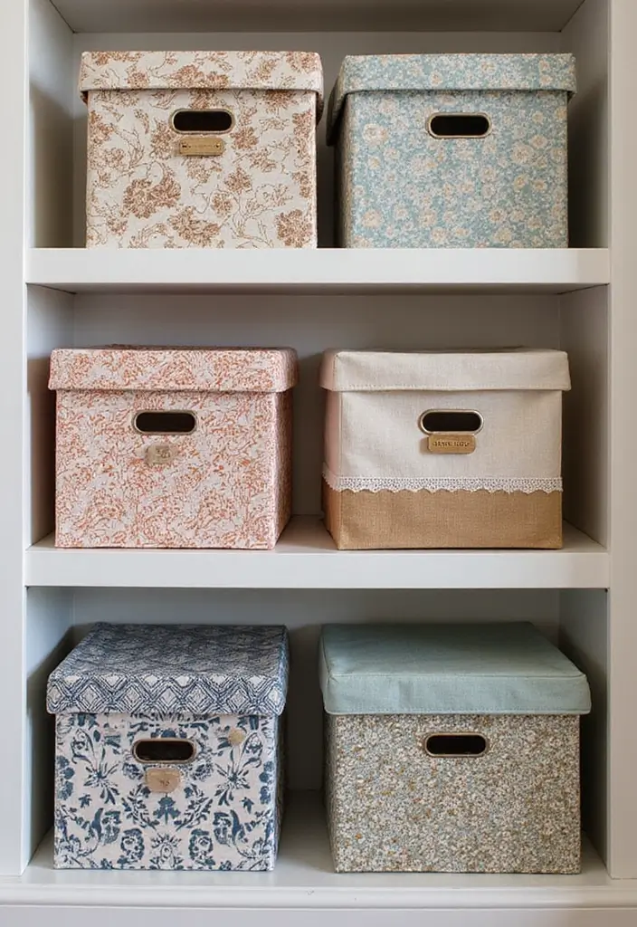 27 DIY Home Decor Projects: Creative Ideas for Stylish Homes - 8. Fabric-Covered Storage Boxes