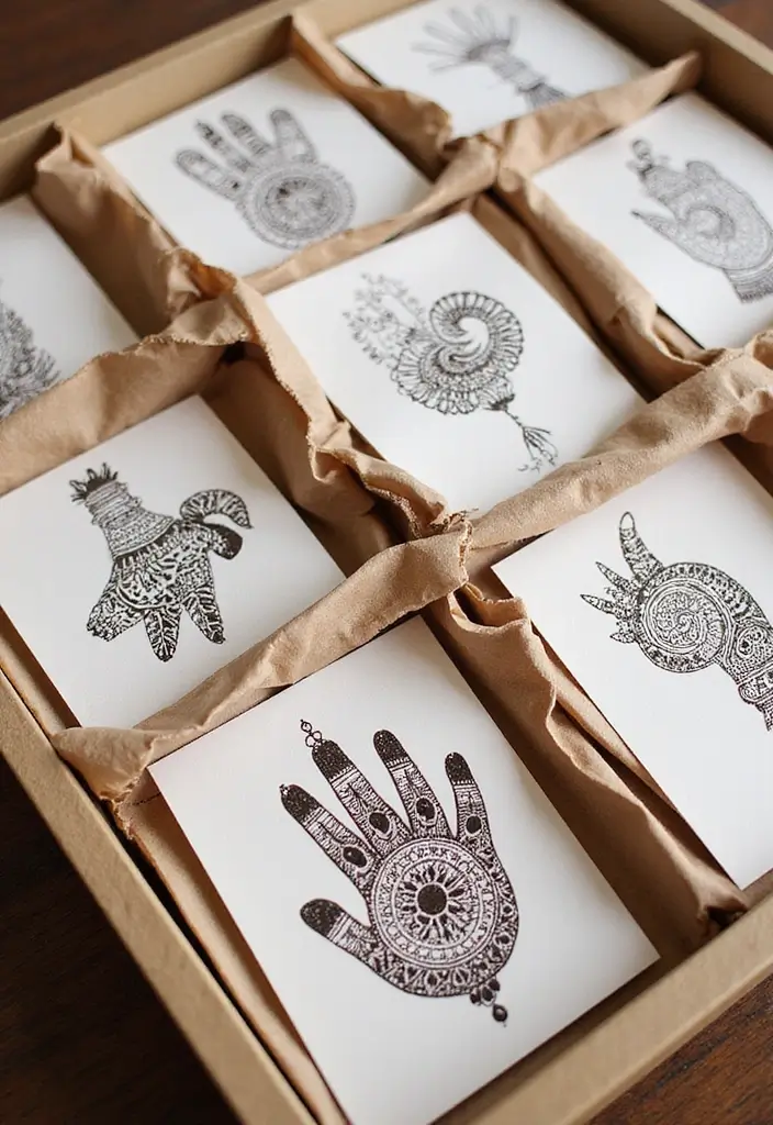 27 DIY Mehendi Decor Ideas at Home for Festive Celebrations - 21. Mehendi Design Greeting Cards