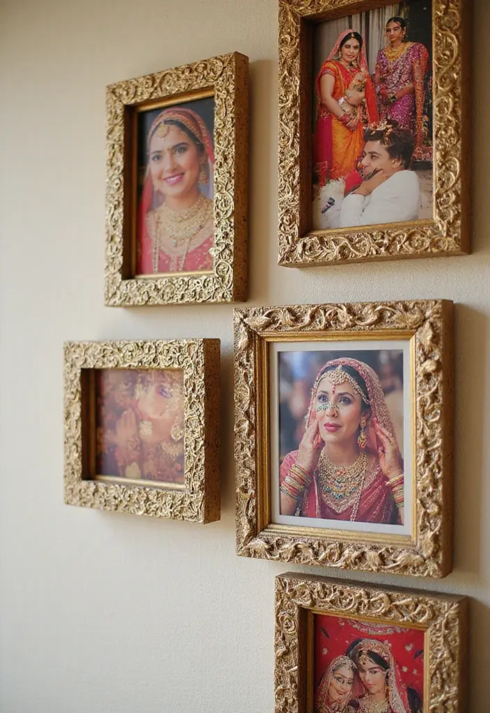 27 DIY Mehendi Decor Ideas at Home for Festive Celebrations - 6. Mehendi Motif Photo Frames