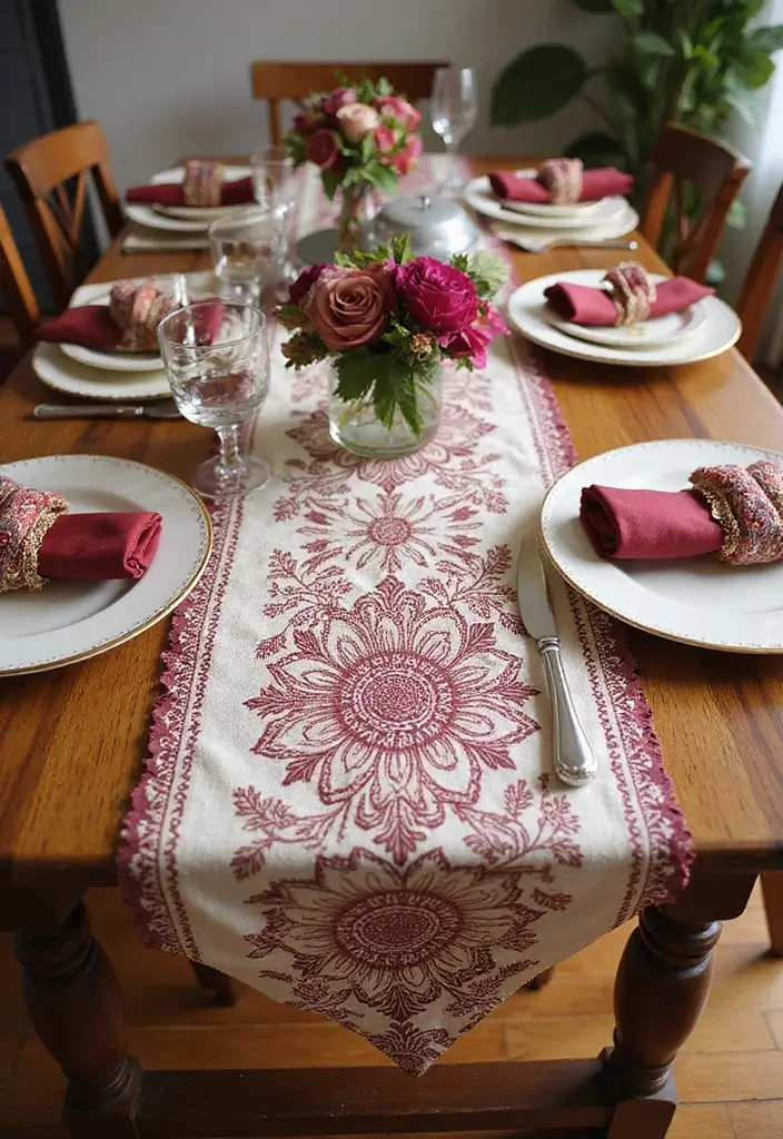 27 DIY Mehendi Decor Ideas at Home for Festive Celebrations - 7. Mehendi Design Table Runners