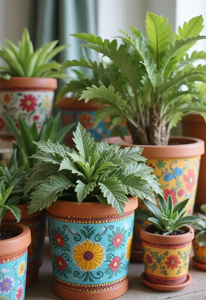 27 DIY Room Decor Ideas Crafts Wall Art That Elevate Your Space - 11. Hand-Painted Terracotta Pots