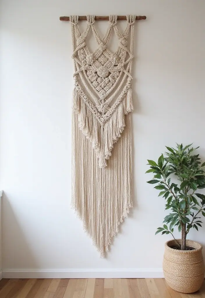27 DIY Room Decor Ideas Crafts Wall Art That Elevate Your Space - 4. Eco-Friendly Macramé Wall Art