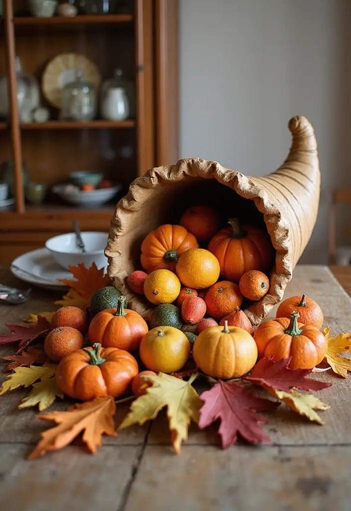 27 Dollar Tree Fall Decor DIY Craft Ideas on a Budget - 14. Creative Cornucopia