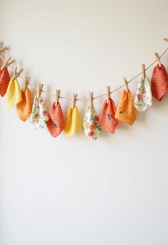 27 Dollar Tree Fall Decor DIY Craft Ideas on a Budget - 16. Seasonal Garland with Clothespins