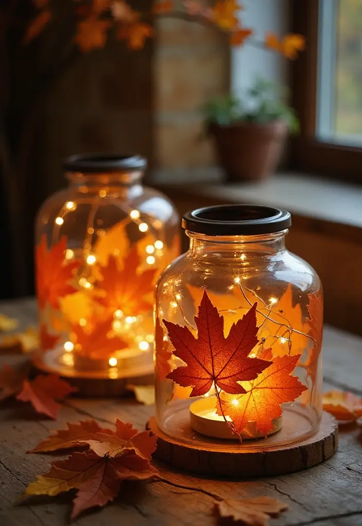 27 Dollar Tree Fall Decor DIY Craft Ideas on a Budget - 5. Autumn Lanterns