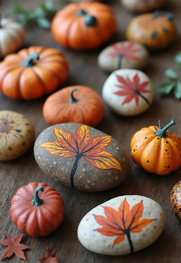 27 Dollar Tree Fall Decor DIY Craft Ideas on a Budget - 6. Painted Rock Decorations