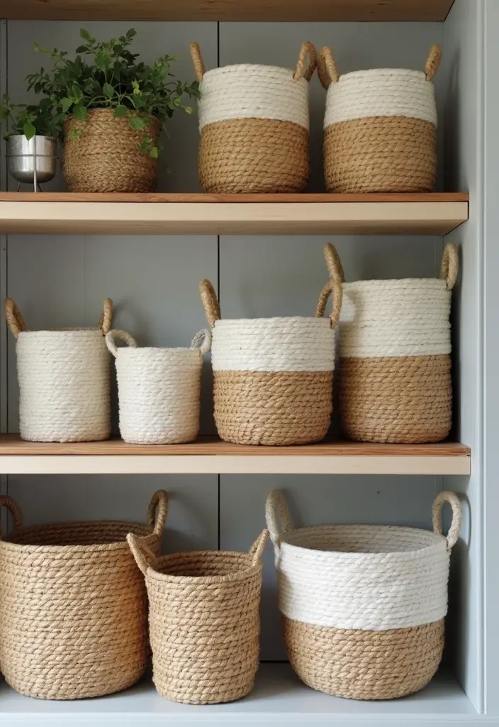 27 Dollar Tree Home Decor Ideas DIY Projects for Every Room - 11. Stylish Storage Baskets