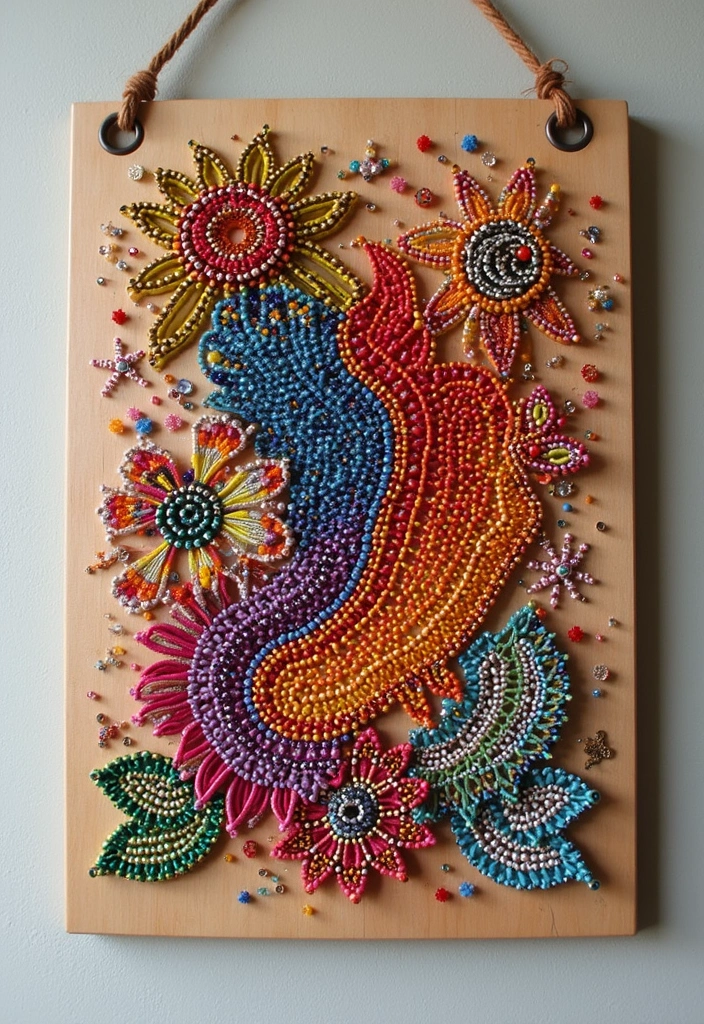 27 Easy DIY Crafts for Home Decor Anyone Can Try - 11. Beaded String Art