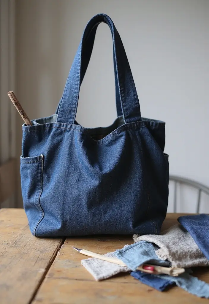 27 Easy DIY Crafts for Home Decor Anyone Can Try - 13. Upcycled Denim Bags