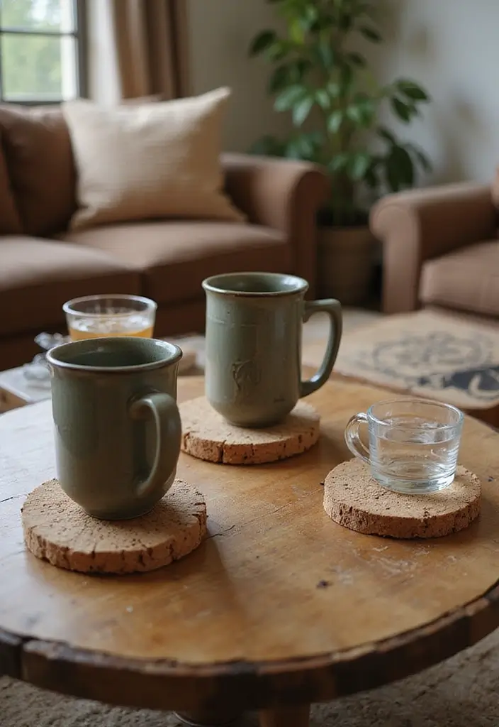 27 Easy DIY Crafts for Home Decor Anyone Can Try - 4. Wine Cork Coasters