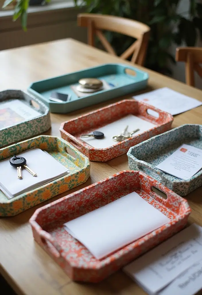 27 Paper Crafts Room Decor Easy DIY for Affordable Style - 13. Decorative Paper Trays
