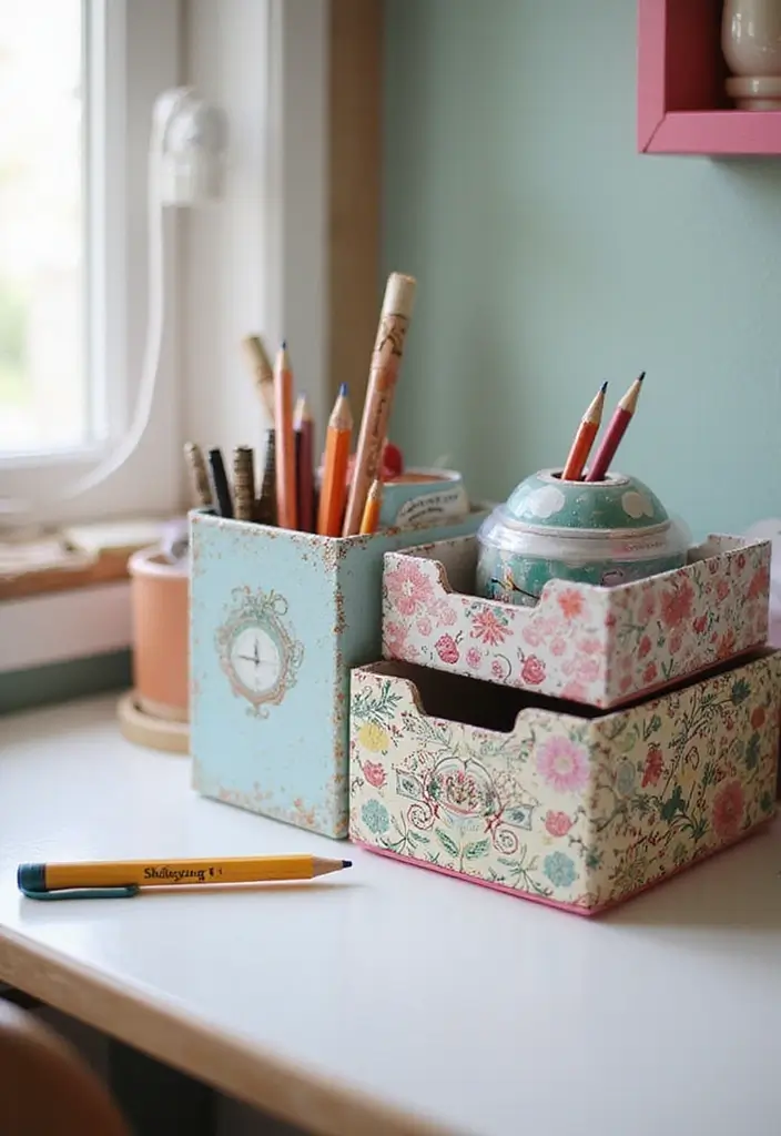 27 Room Decor Ideas DIY for Teens That Transform Their Space - 18. Customized Desk Organizer