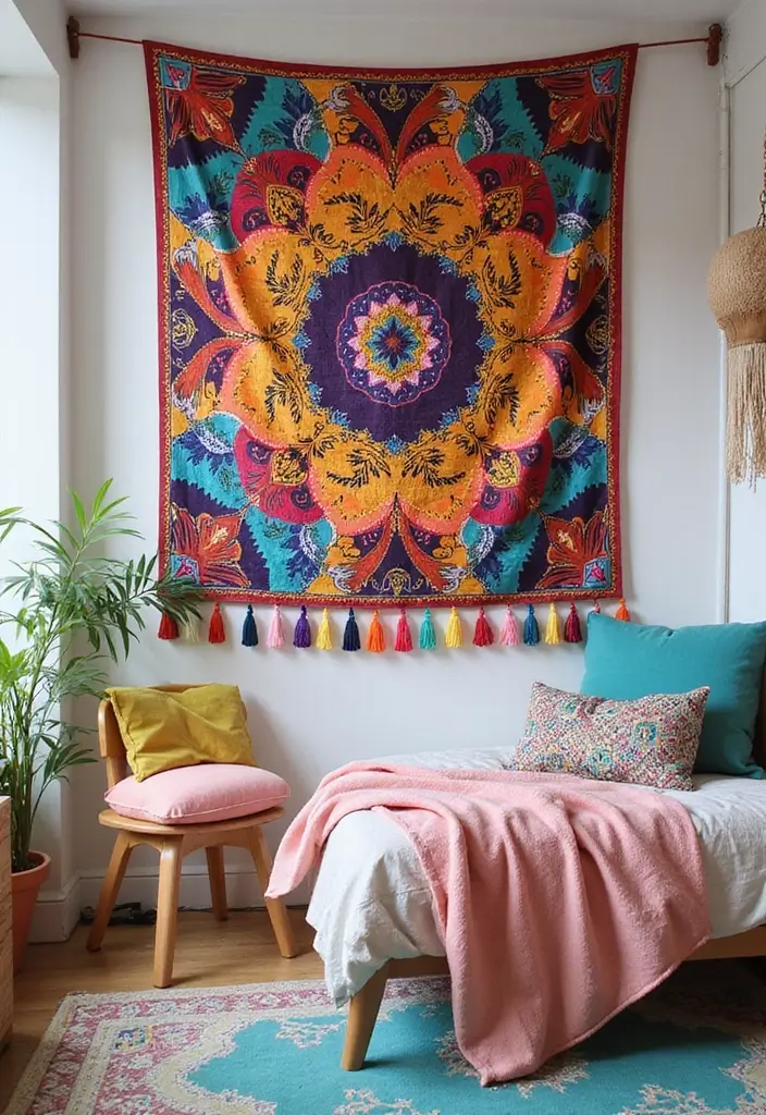 27 Room Decor Ideas DIY for Teens That Transform Their Space - 21. Fabric Wall Tapestry
