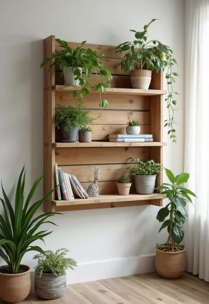 27 Simple Room Decor Ideas Easy DIY You’ll Love - 1. Upcycled Wooden Pallet Shelf