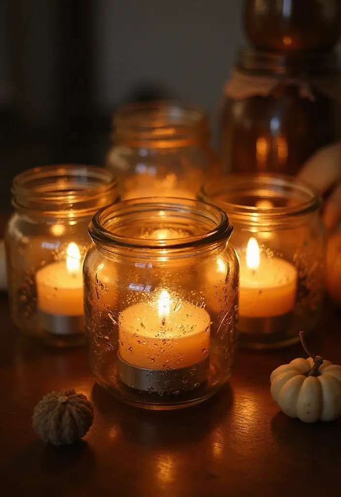 27 Simple Room Decor Ideas Easy DIY You’ll Love - 12. Recycled Jar Candle Holders