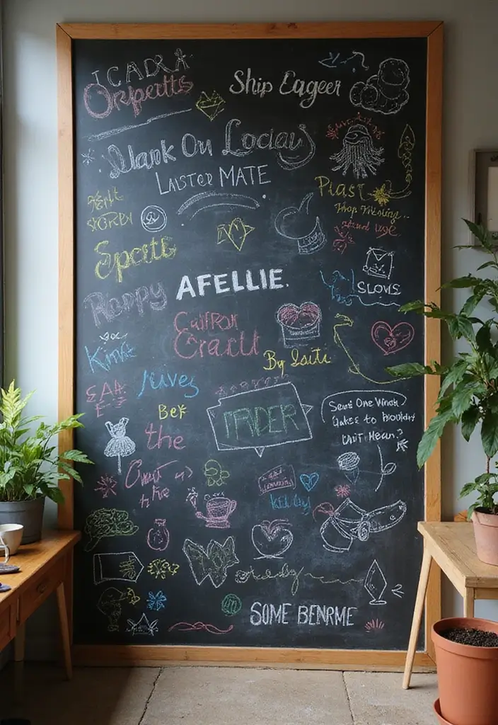 27 Simple Room Decor Ideas Easy DIY You’ll Love - 16. DIY Chalkboard Wall