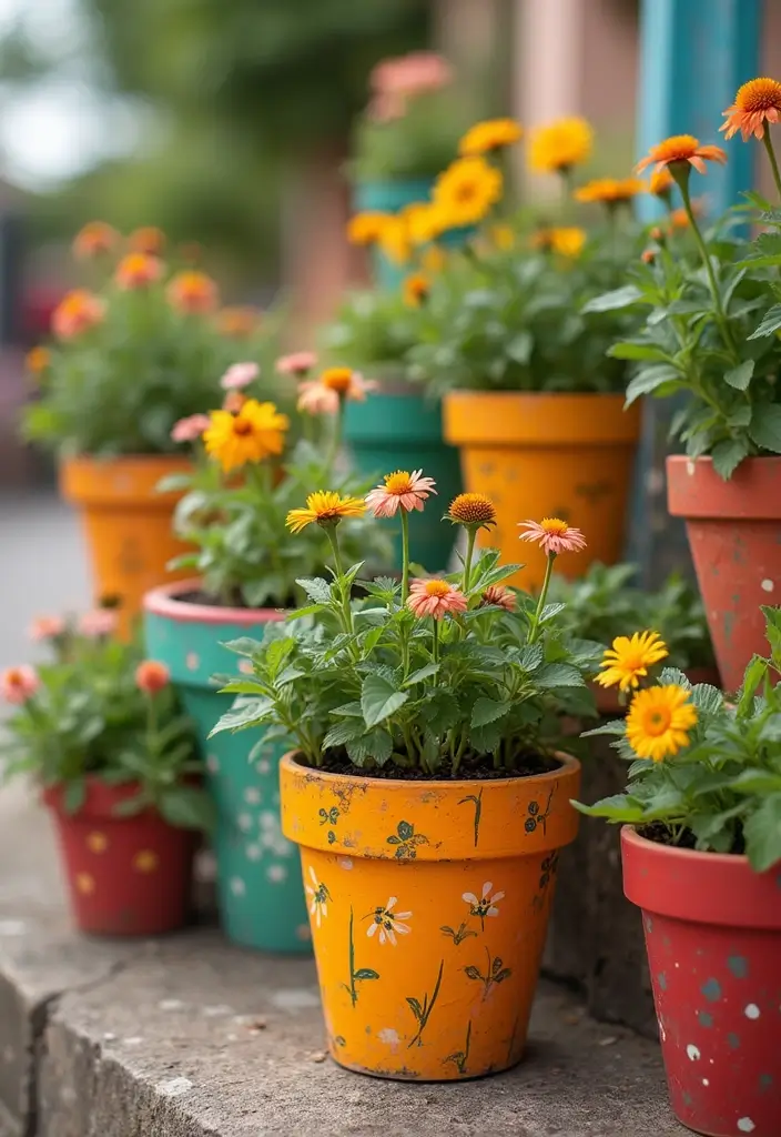 27 Simple Room Decor Ideas Easy DIY You’ll Love - 4. Painted Flower Pots