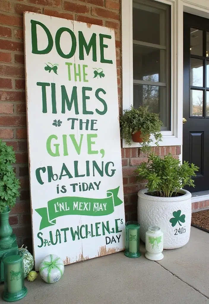 27 St Patrick’s Day Home Decor DIY Ideas Full of Green Charm - 17. DIY St. Patrick’s Day Sign