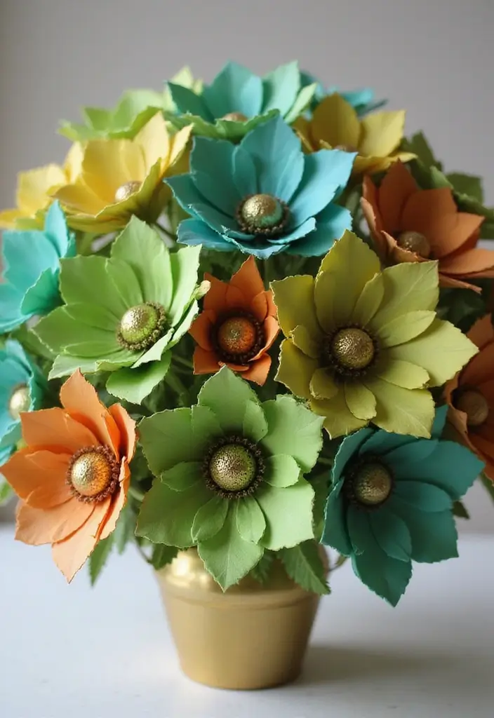 27 St Patrick’s Day Home Decor DIY Ideas Full of Green Charm - 26. Recycled Paper Flowers