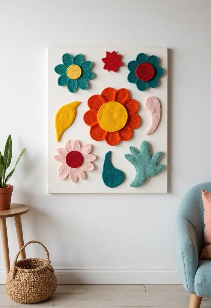 28 Easy DIY Room Decor Wall Art Craft Ideas for Every Style - 15. DIY Felt Wall Art