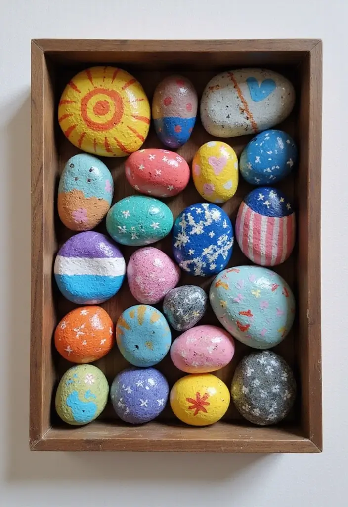 28 Easy DIY Room Decor Wall Art Craft Ideas for Every Style - 19. Painted Rock Wall Art