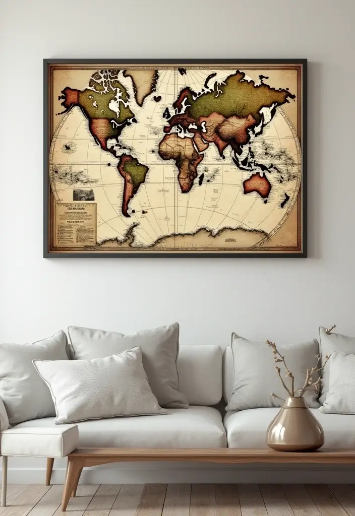 28 Easy DIY Room Decor Wall Art Craft Ideas for Every Style - 21. DIY Map Wall Art