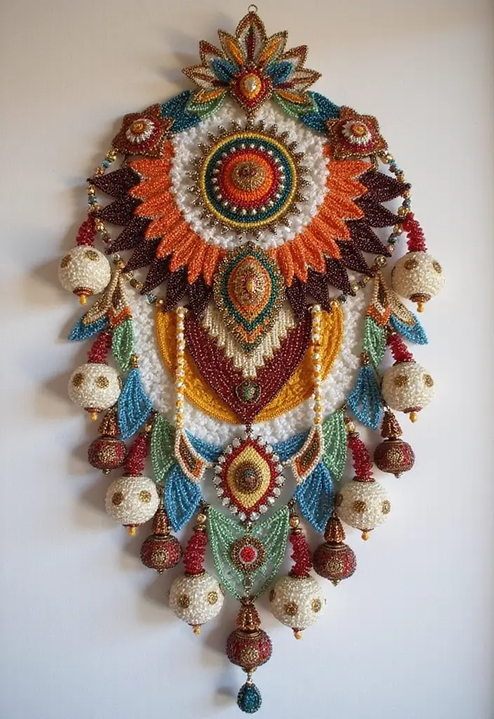 28 Easy DIY Room Decor Wall Art Craft Ideas for Every Style - 24. DIY Beaded Wall Art