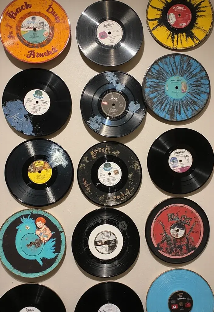 28 Easy DIY Room Decor Wall Art Craft Ideas for Every Style - 26. DIY Vinyl Record Wall Art