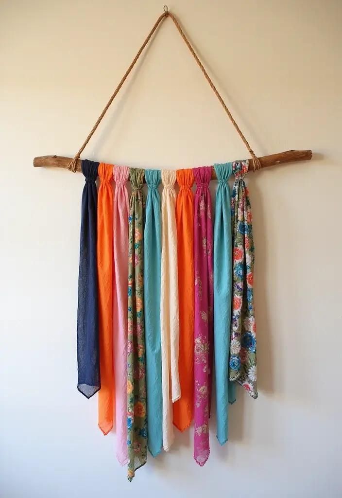 28 Easy DIY Room Decor Wall Art Craft Ideas for Every Style - 3. Upcycled Fabric Wall Hangings