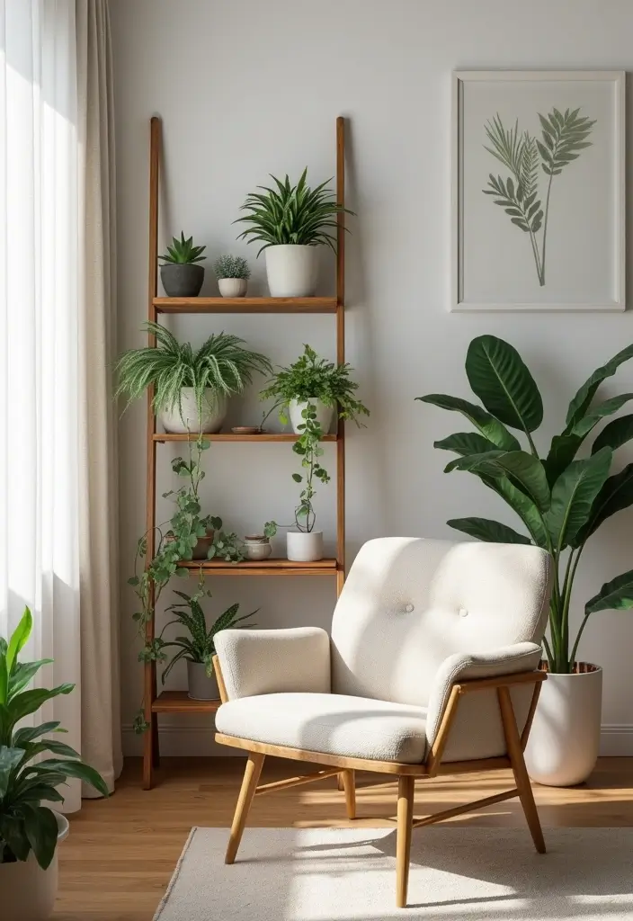 30 Cheap DIY Home Decor Easy Creative Ways to Refresh Your Space - 18. Decorative Ladder Shelf