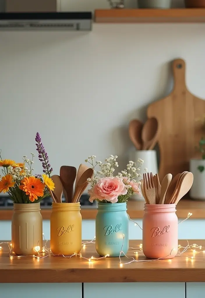30 Cheap DIY Home Decor Easy Creative Ways to Refresh Your Space - 2. Painted Mason Jars