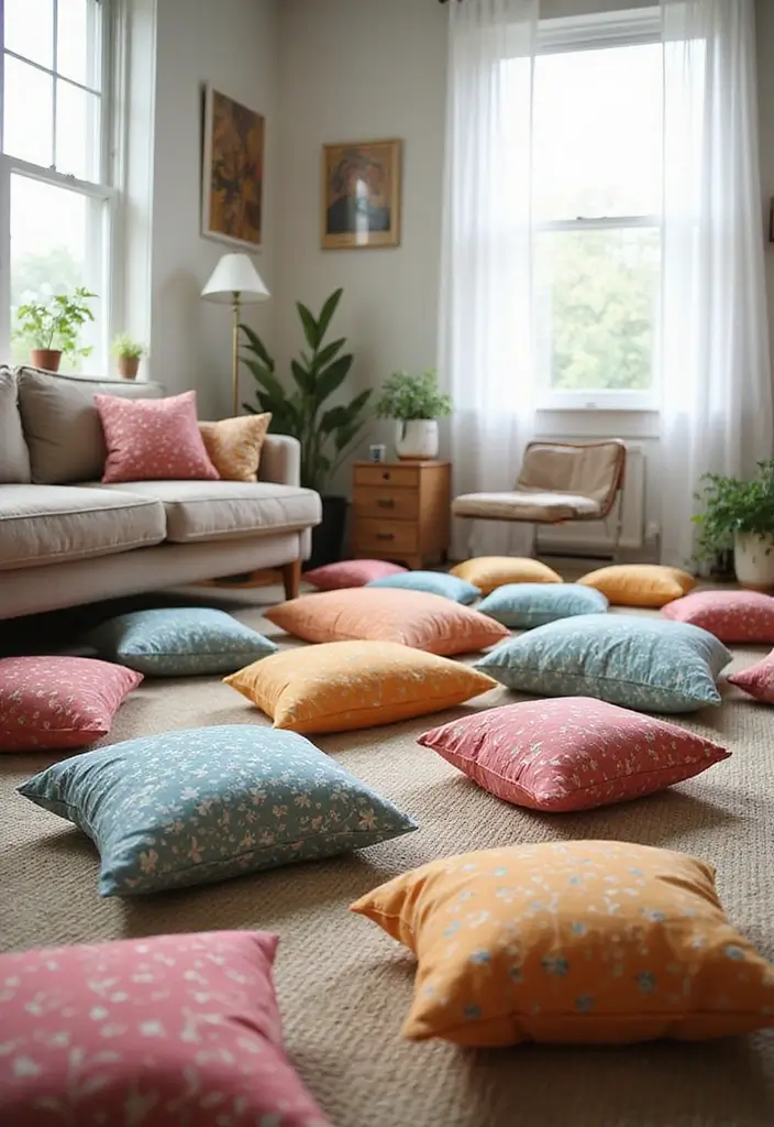 30 Cheap DIY Home Decor Easy Creative Ways to Refresh Your Space - 9. DIY Floor Cushions