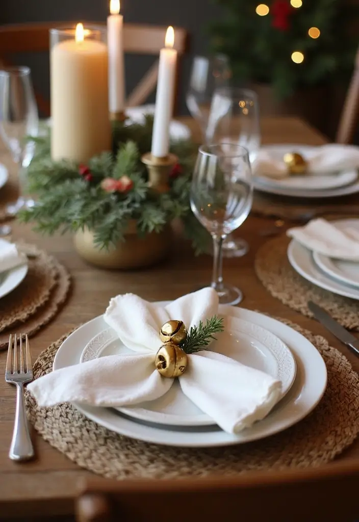 30 Christmas Party Decor Ideas Easy DIY for Magical Gatherings - 27. Jingle Bell Napkin Rings
