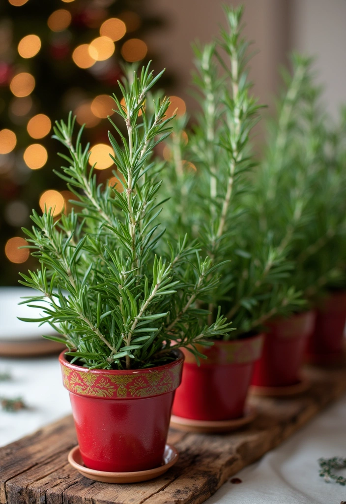 30 Christmas Party Decor Ideas Easy DIY for Magical Gatherings - 4. Potted Christmas Herbs