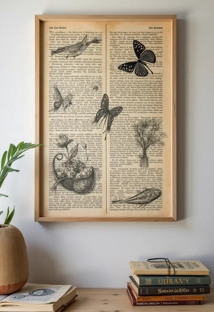 30 DIY Arts and Crafts for Adults: Home Decor Fun Projects to Brighten Your Space - 14. Upcycled Book Page Art