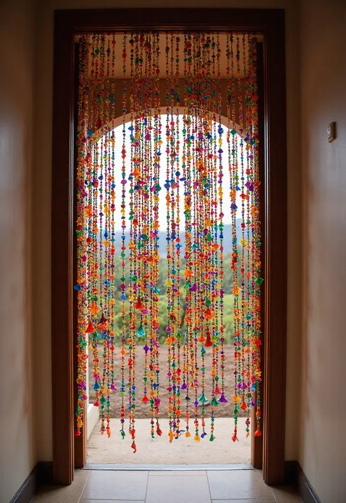 30 DIY Arts and Crafts for Adults: Home Decor Fun Projects to Brighten Your Space - 16. Beaded Curtain for Privacy