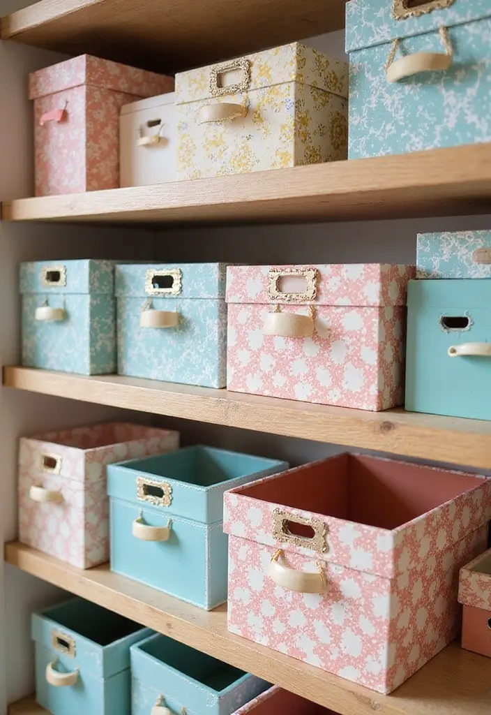 30 DIY Arts and Crafts for Adults: Home Decor Fun Projects to Brighten Your Space - 21. Decorative Storage Boxes