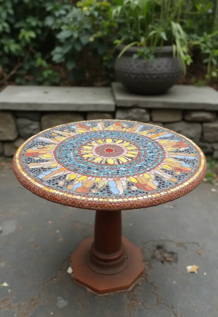 30 DIY Arts and Crafts for Adults: Home Decor Fun Projects to Brighten Your Space - 26. DIY Mosaic Table