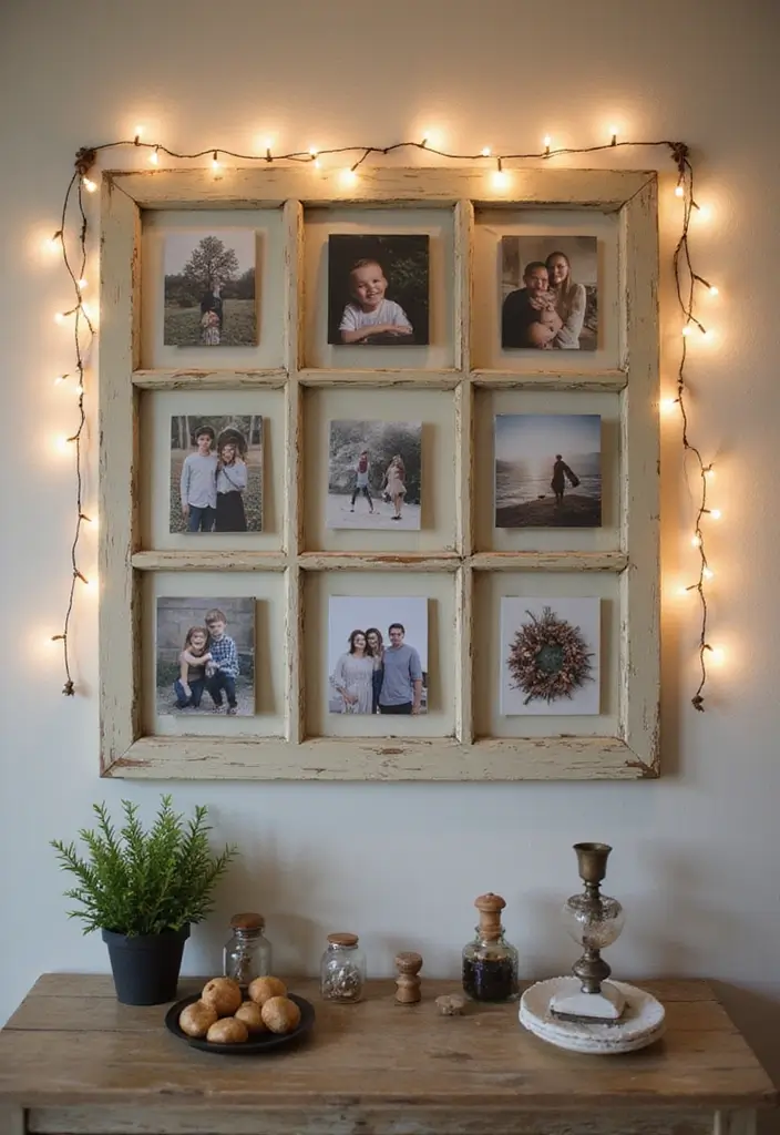 30 DIY Arts and Crafts for Adults: Home Decor Fun Projects to Brighten Your Space - 8. Upcycled Window Frame Collage